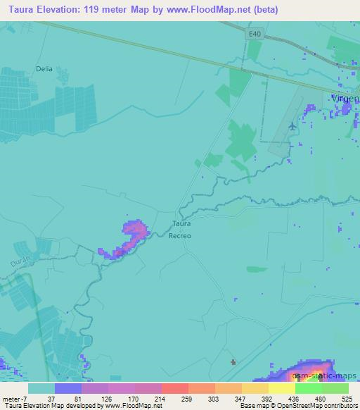 Taura,Ecuador Elevation Map