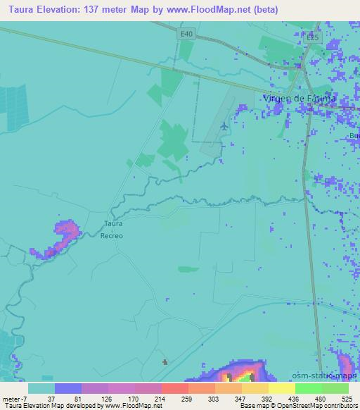 Taura,Ecuador Elevation Map