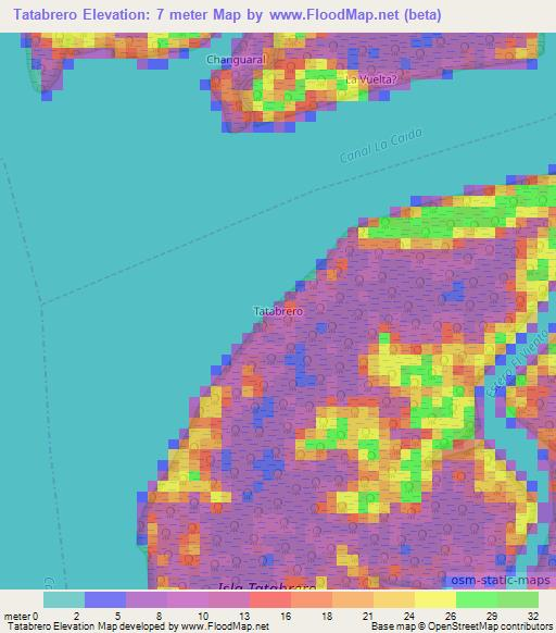 Tatabrero,Ecuador Elevation Map