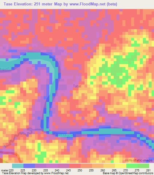 Tase,Ecuador Elevation Map