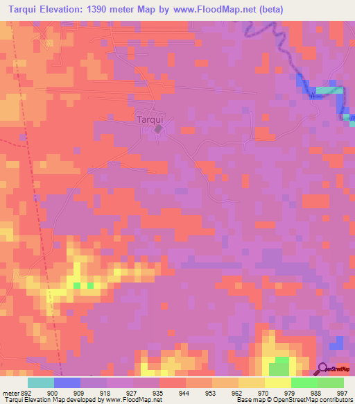 Tarqui,Ecuador Elevation Map