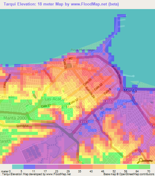 Tarqui,Ecuador Elevation Map