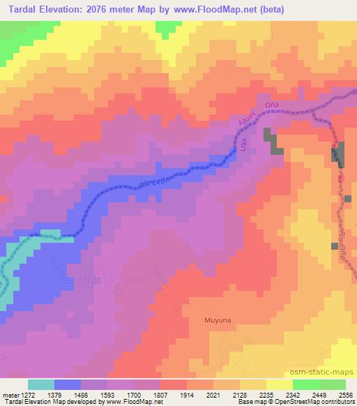 Tardal,Ecuador Elevation Map