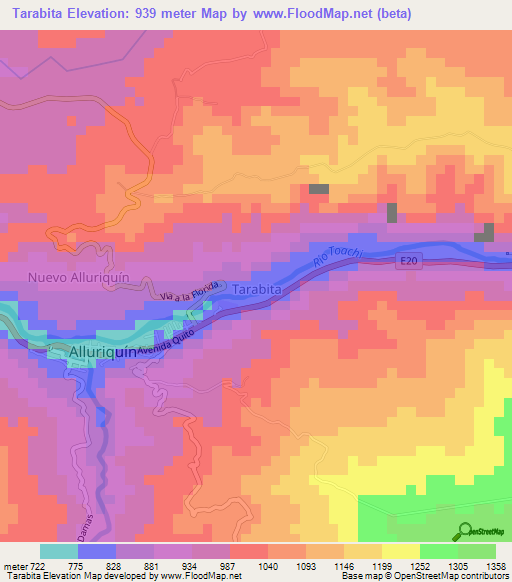 Tarabita,Ecuador Elevation Map