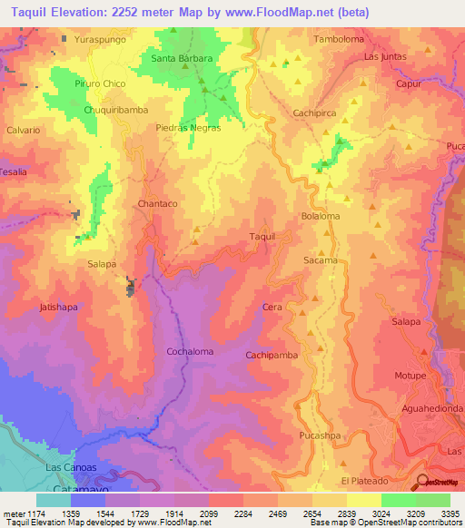 Taquil,Ecuador Elevation Map