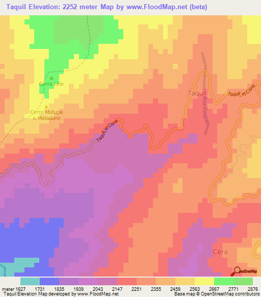 Taquil,Ecuador Elevation Map