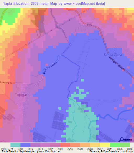 Tapia,Ecuador Elevation Map