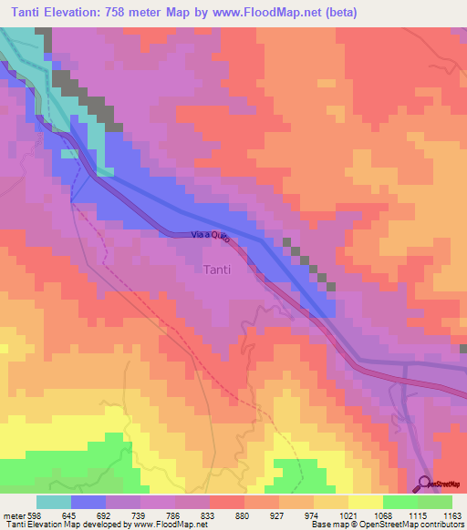 Tanti,Ecuador Elevation Map