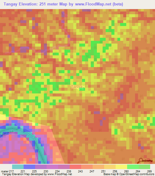 Tangay,Ecuador Elevation Map