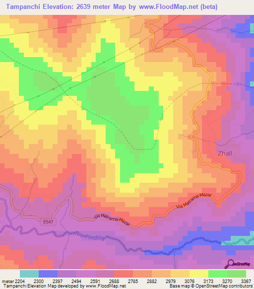 Tampanchi,Ecuador Elevation Map