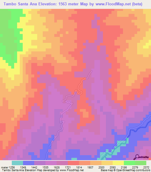 Tambo Santa Ana,Ecuador Elevation Map