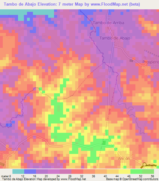 Tambo de Abajo,Ecuador Elevation Map