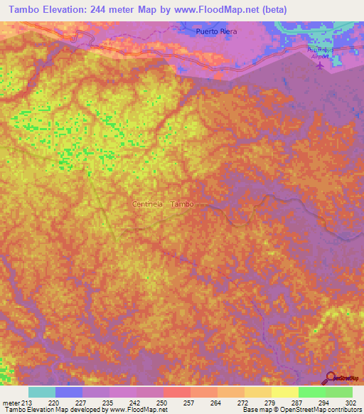 Tambo,Ecuador Elevation Map