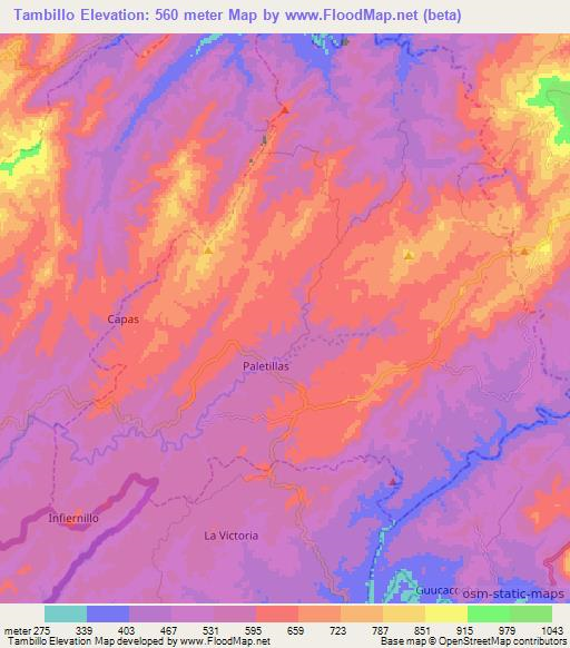 Tambillo,Ecuador Elevation Map