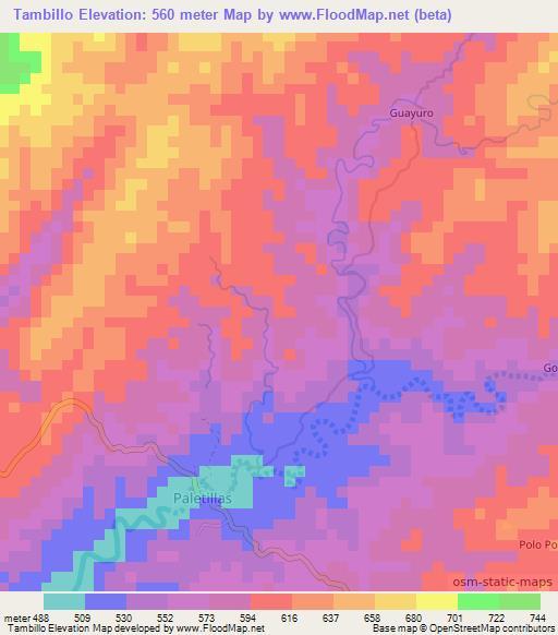 Tambillo,Ecuador Elevation Map