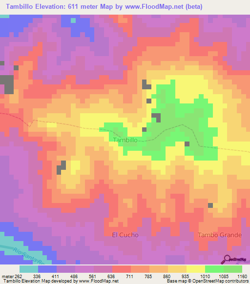 Tambillo,Ecuador Elevation Map