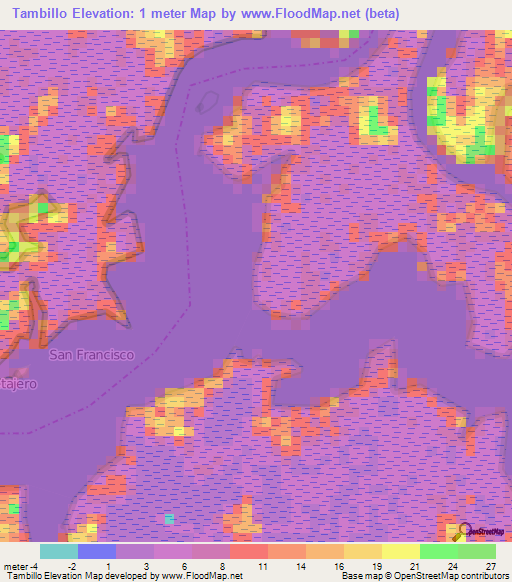 Tambillo,Ecuador Elevation Map