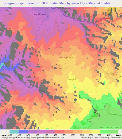 Talaguapungo,Ecuador Elevation Map