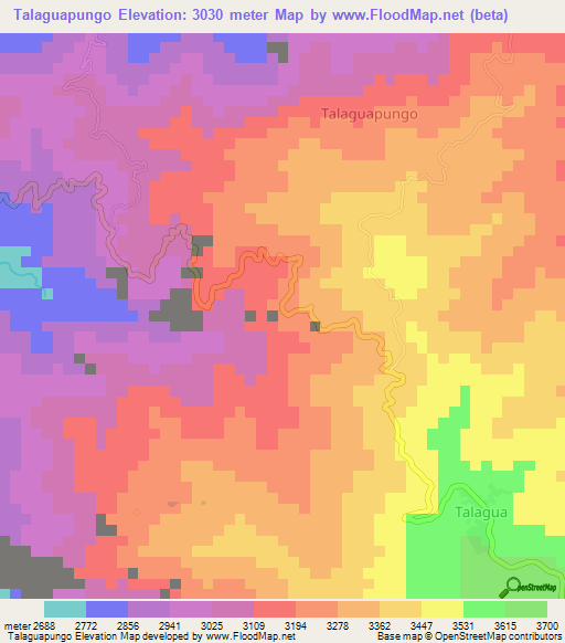 Talaguapungo,Ecuador Elevation Map