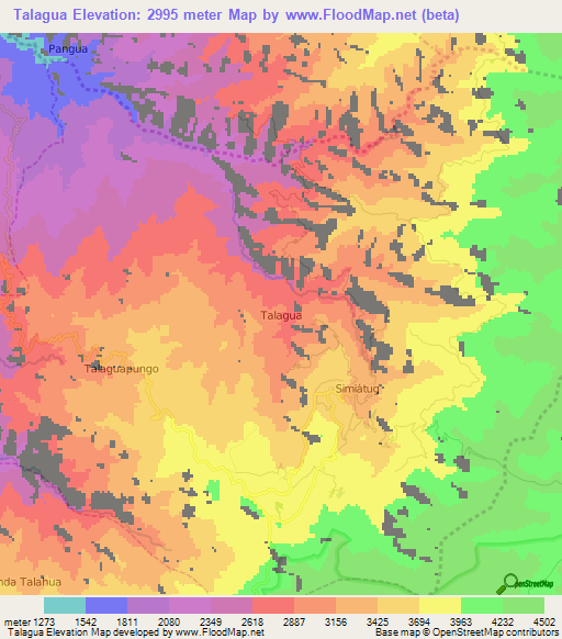 Talagua,Ecuador Elevation Map