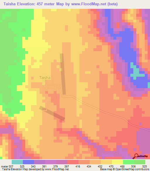 Taisha,Ecuador Elevation Map