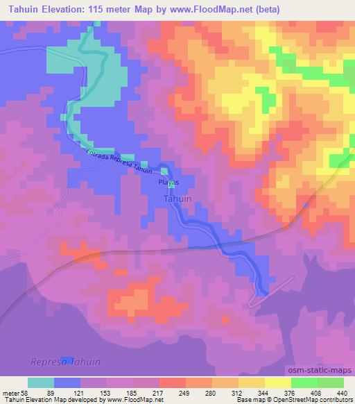 Tahuin,Ecuador Elevation Map