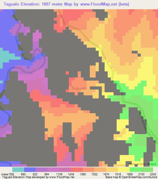 Tagualo,Ecuador Elevation Map