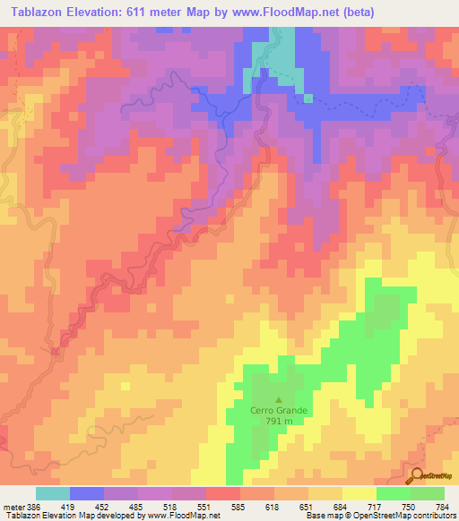 Tablazon,Ecuador Elevation Map