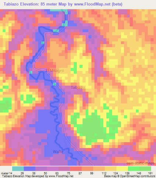 Tabiazo,Ecuador Elevation Map