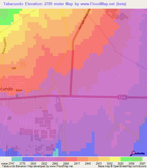 Tabacundo,Ecuador Elevation Map