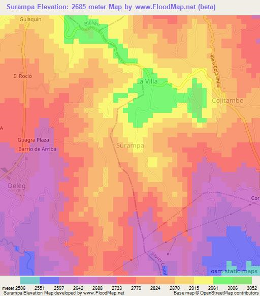 Surampa,Ecuador Elevation Map