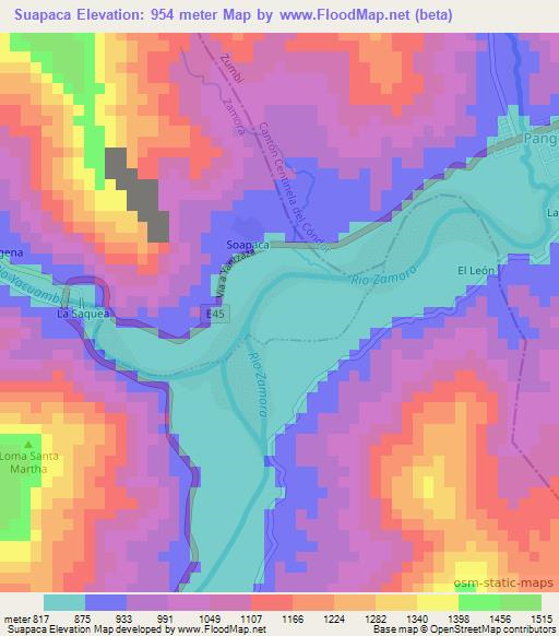 Suapaca,Ecuador Elevation Map