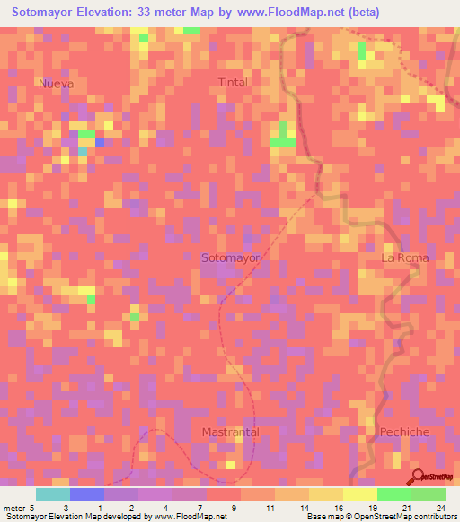 Sotomayor,Ecuador Elevation Map