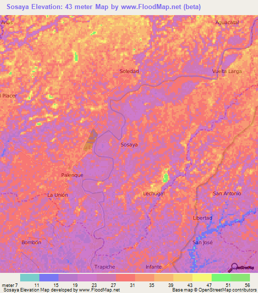 Sosaya,Ecuador Elevation Map