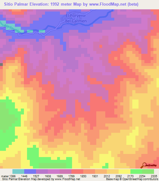 Sitio Palmar,Ecuador Elevation Map