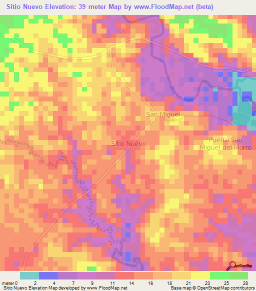 Sitio Nuevo,Ecuador Elevation Map