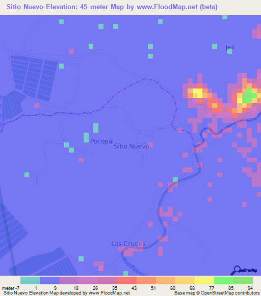 Sitio Nuevo,Ecuador Elevation Map