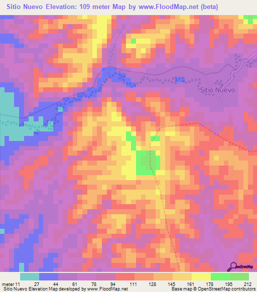 Sitio Nuevo,Ecuador Elevation Map