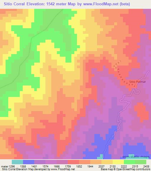 Sitio Corral,Ecuador Elevation Map