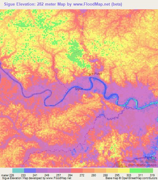 Sigue,Ecuador Elevation Map