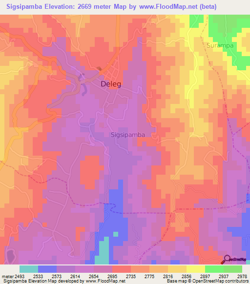 Sigsipamba,Ecuador Elevation Map