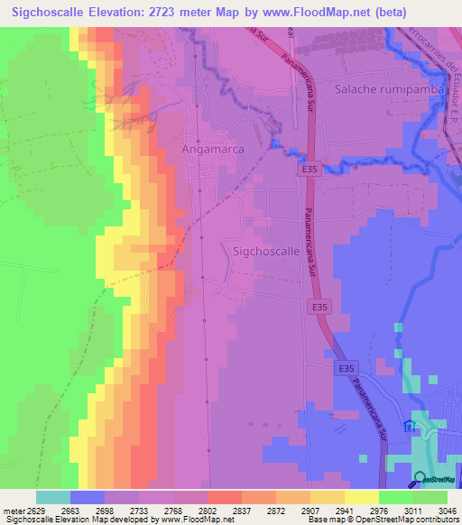 Sigchoscalle,Ecuador Elevation Map