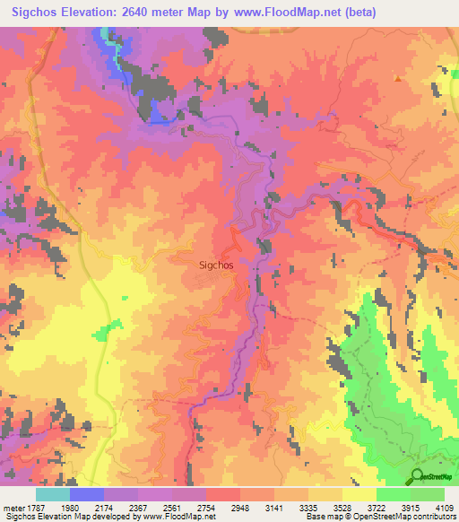 Sigchos,Ecuador Elevation Map