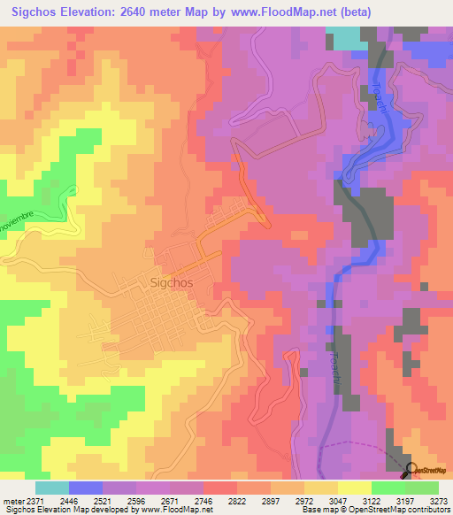 Sigchos,Ecuador Elevation Map