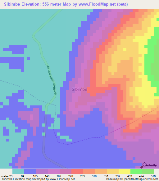 Sibimbe,Ecuador Elevation Map