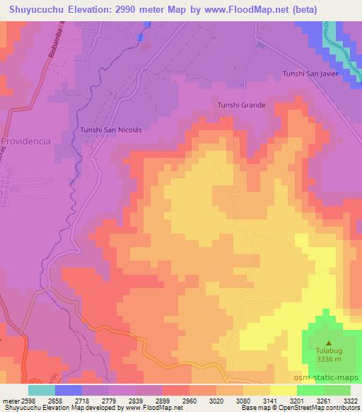 Shuyucuchu,Ecuador Elevation Map