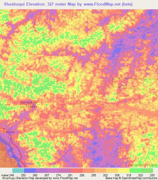 Shushuqui,Ecuador Elevation Map