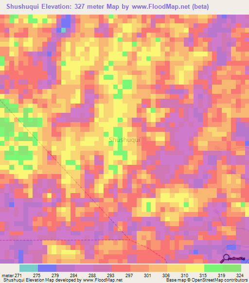 Shushuqui,Ecuador Elevation Map