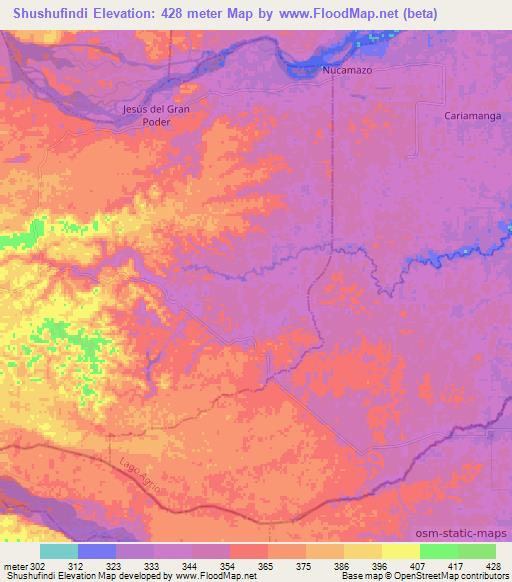 Shushufindi,Ecuador Elevation Map