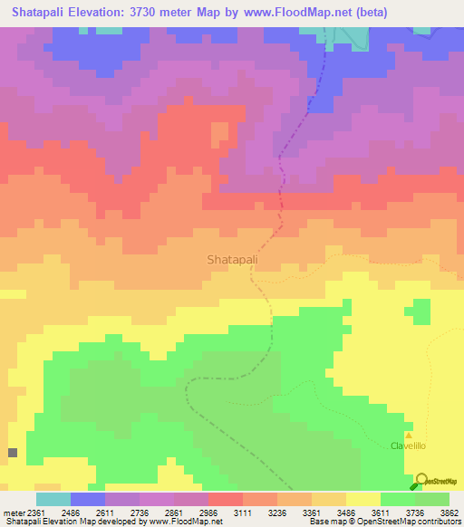 Shatapali,Ecuador Elevation Map